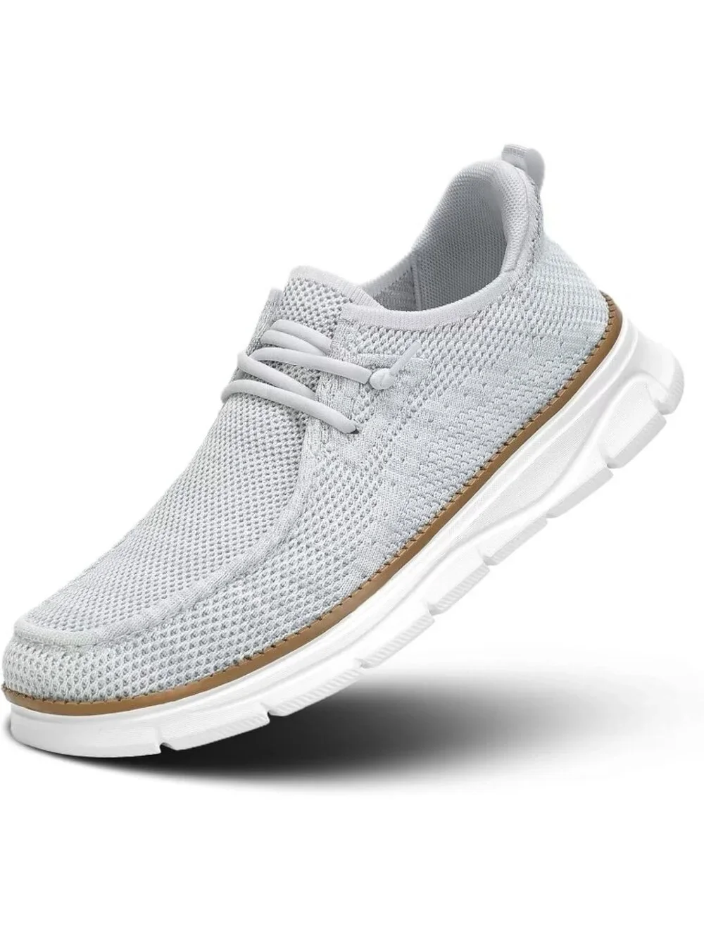 Men's White Slip On Loafers Comfortable Boat Casual Walking Sneaker Shoes
